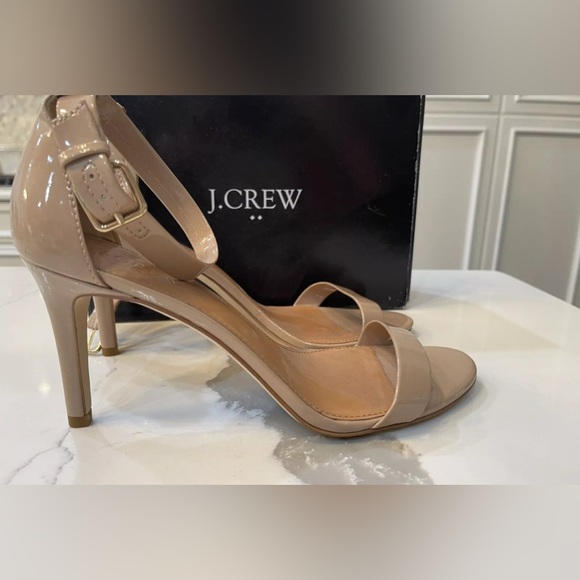 J. Crew patent high heel sandal Nude Khaki C1163 NIB Sz9 - Picture 10 of 10